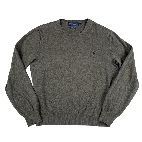 Polo Golf Ralph Lauren Mens 100% Cotton Grey Pullover Sweater Sz Medium - Picture 1 of 4